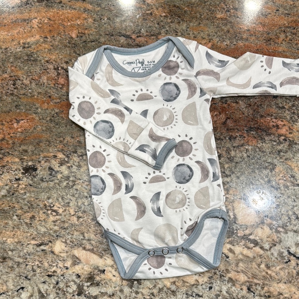 Moon Phase Baby Onesie - Gray